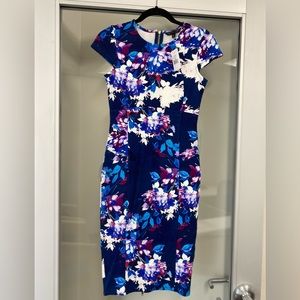 Felicity & Coco seemed pencil dress sea blue with gold back zipper